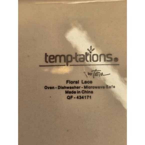 Temptations Floral Lace Cobalt Blue Square Serving Platter 10.5" Hand-Painted - Picture 6 of 6